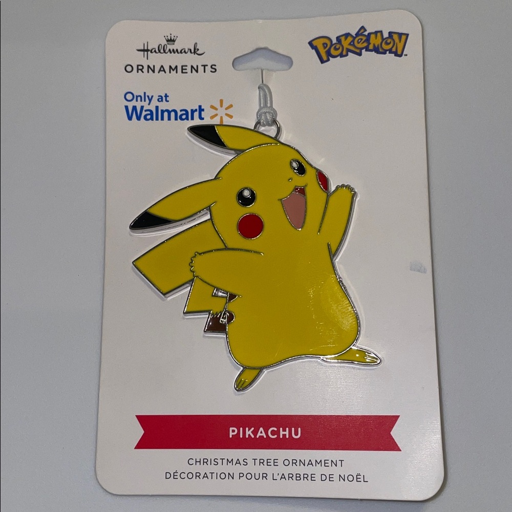Hallmark 2021 Pokemon PIKACHU 3in Flat Metal Enamel Coated Tree Ornament NEW